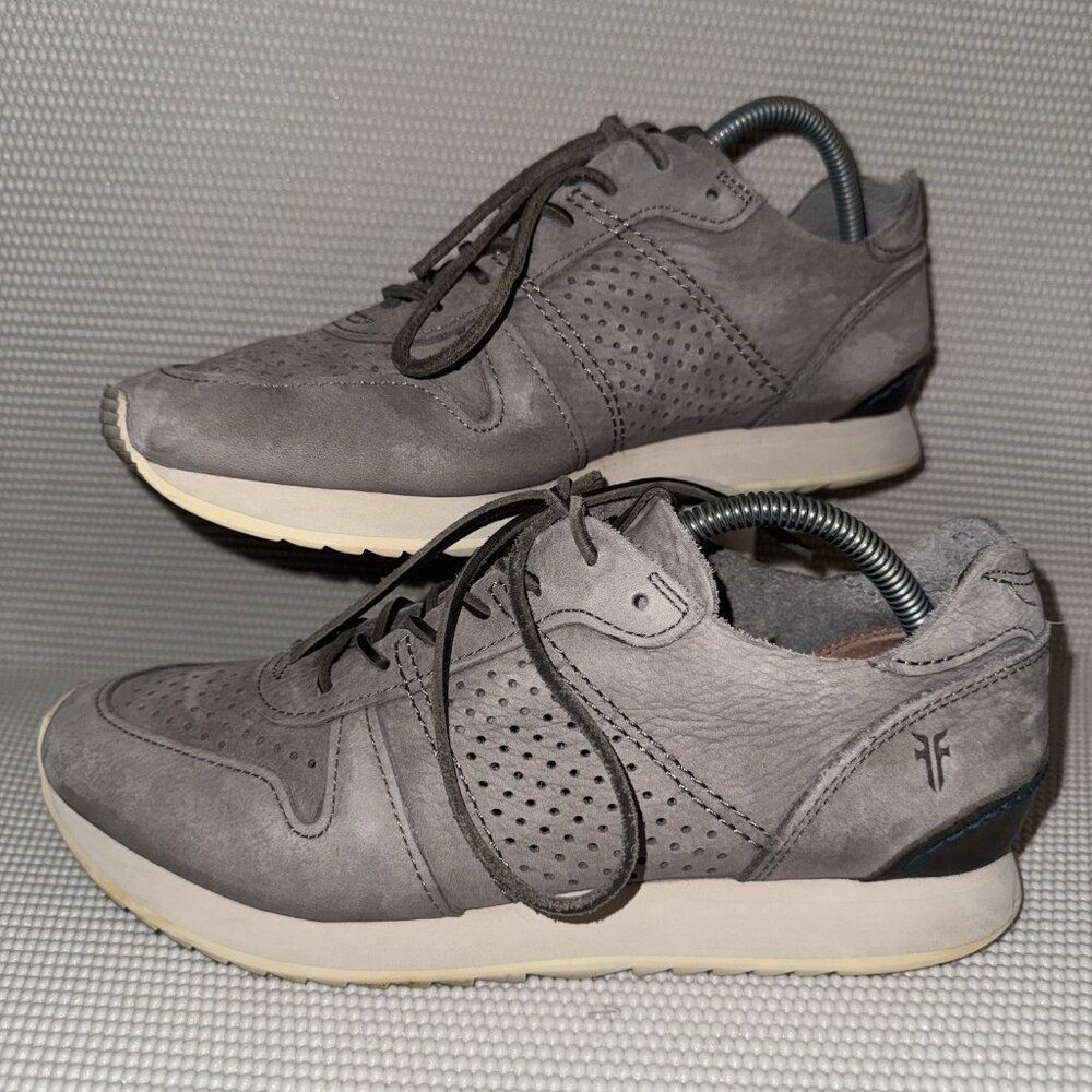 Frye Kim Runner Gray Nubuck Leather Casual Comfort Shoes Sneakers Men’s Size 8.5